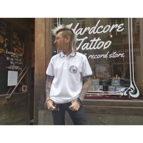 Koszulka polo Hardcore Tattoo - Passion Not Fashion (biała)
