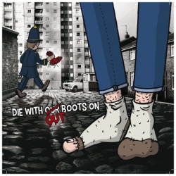 Grade 2 / Saints & Sinners - Die With Out Boots On split 7"  (niebieski/ czerwony)