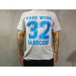 Hard Work t-shirt "32 HARDCORE" - jasno szara